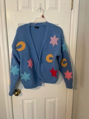 Blue Moon and Stars Button Cardigan